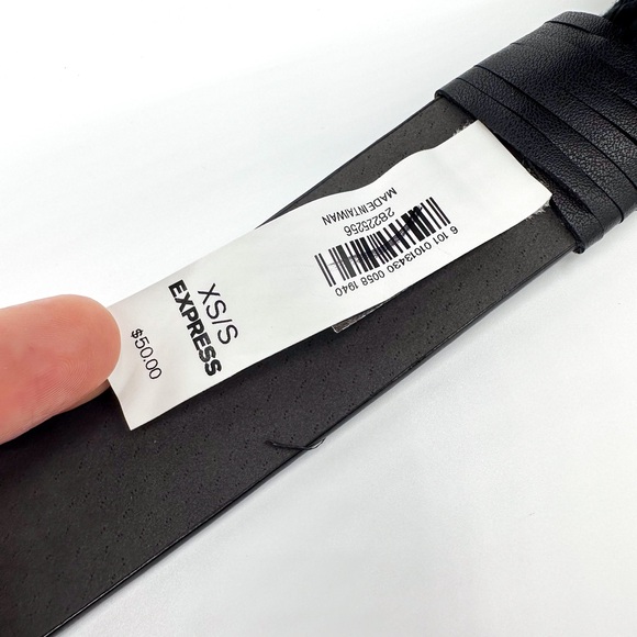 Express Black Faux Leather Rope Tie Belt - Picture 6 of 7